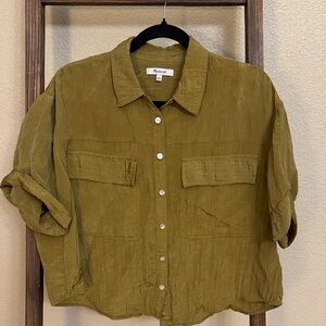 Madewell Olive Green Cropped Shirt